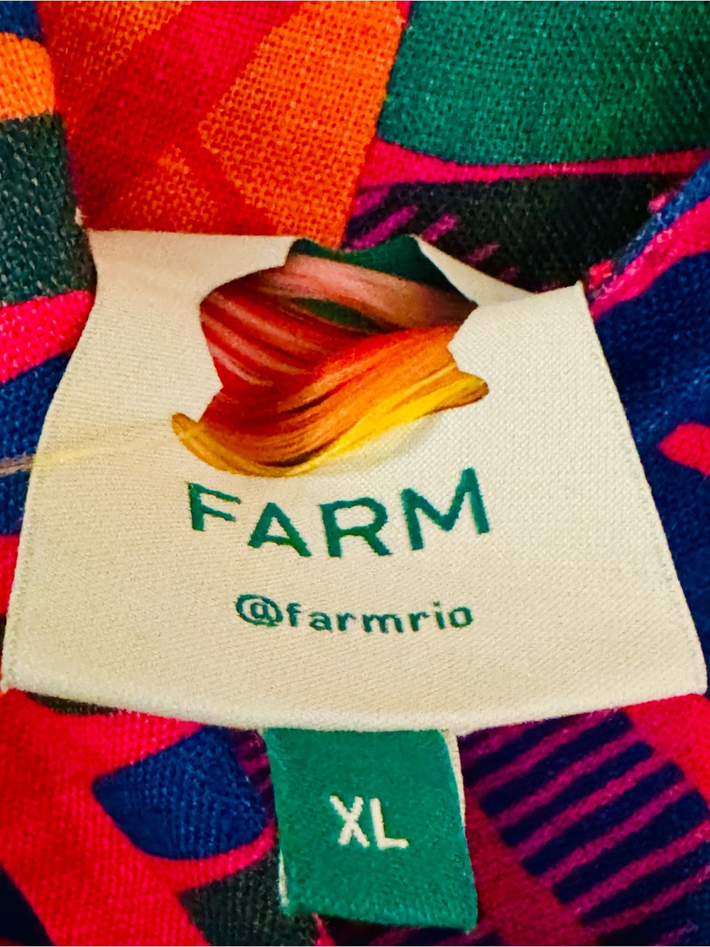 FARM Rio Bright Pink, Orange, Green and Blue Printed Label Dress - Picture 2 of 3